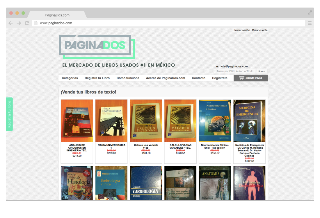 The first version of PaginaDos.com